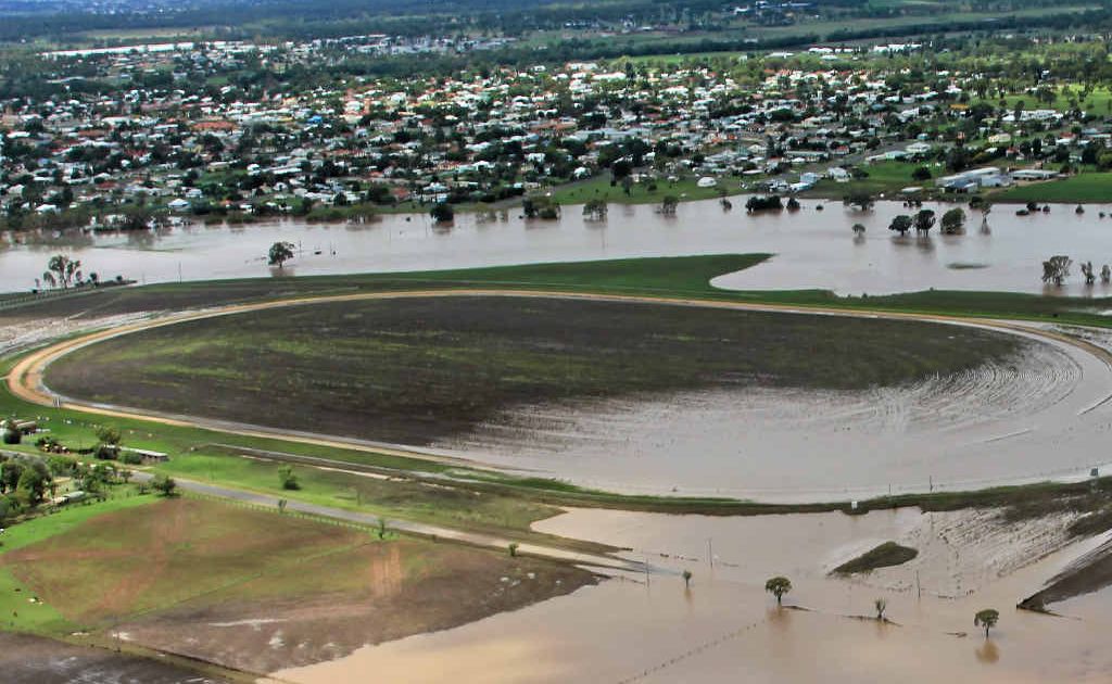 SOGGY TRACK: The Allman Park Racecourse copped an estimated $150,000 damage in Monday’s flood, postponing the Killarney Cup meeting. SOGGY TRACK: The Allman Park Racecourse copped an estimated $150,000 damage in Monday’s flood, postponing the Killarney Cup meeting.